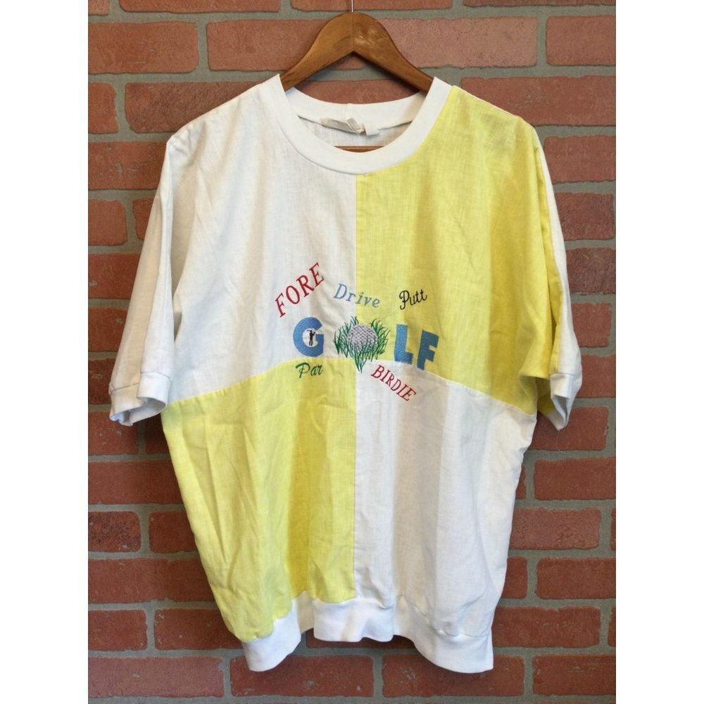 Vintage Rags from Richards Golf T-Shirt Color-Block Embroidered Medium